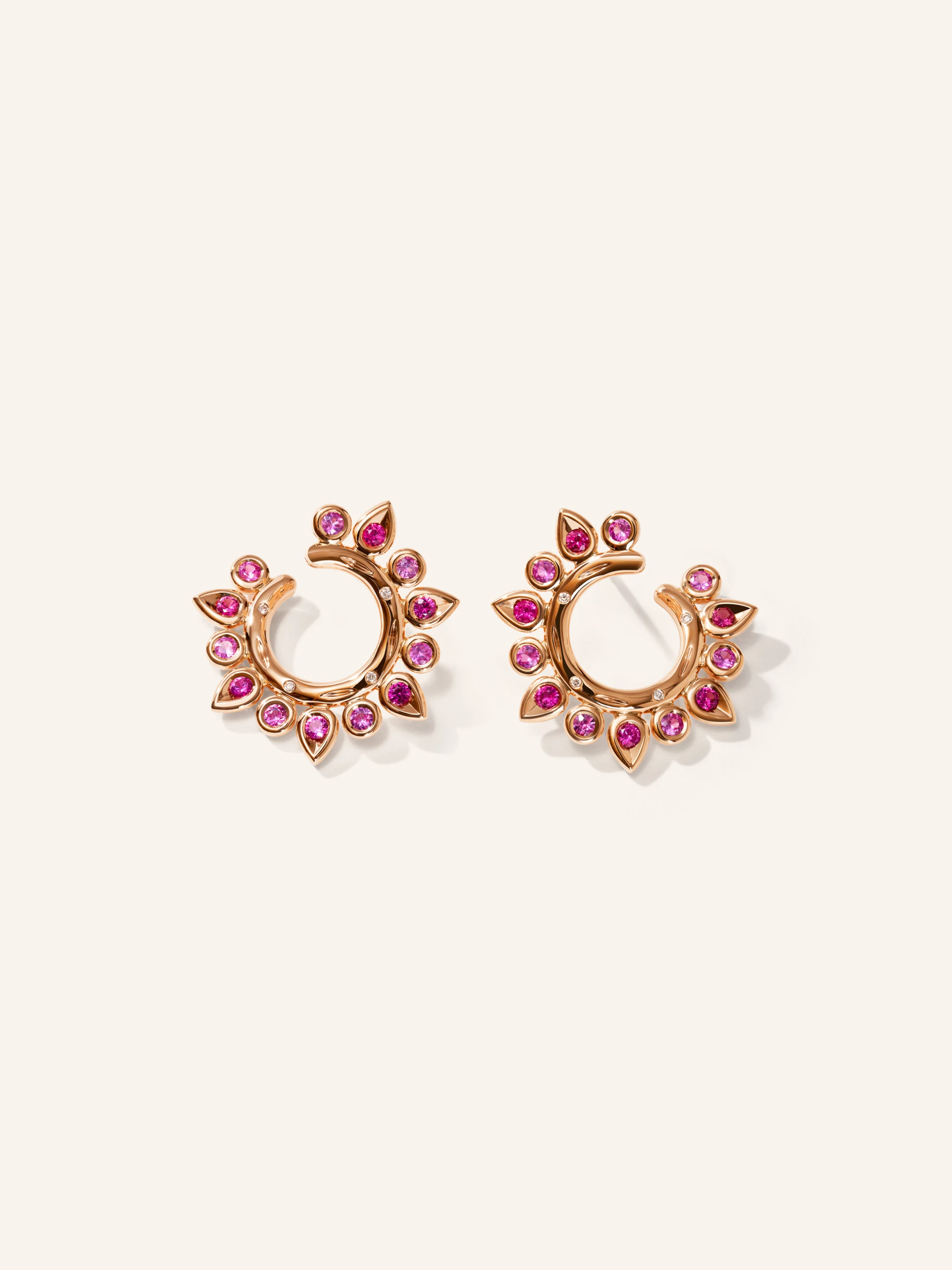 TAMARA COMOLLI Ohrringe OHRRINGE GYPSY HOOP SUN 'BLUSH' 18K Roségold