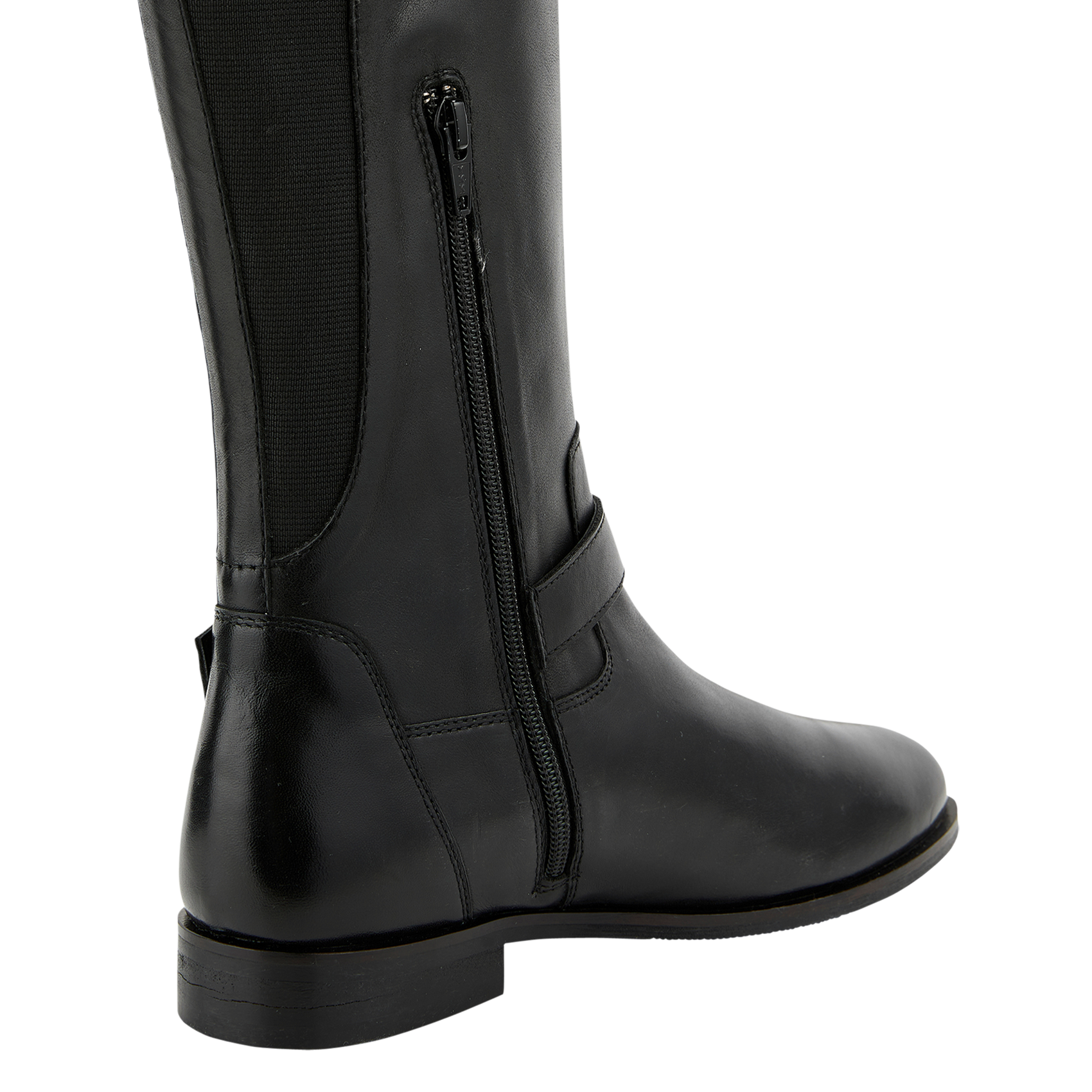 DALILA - Bottes cavalière plates en cuir | Noir