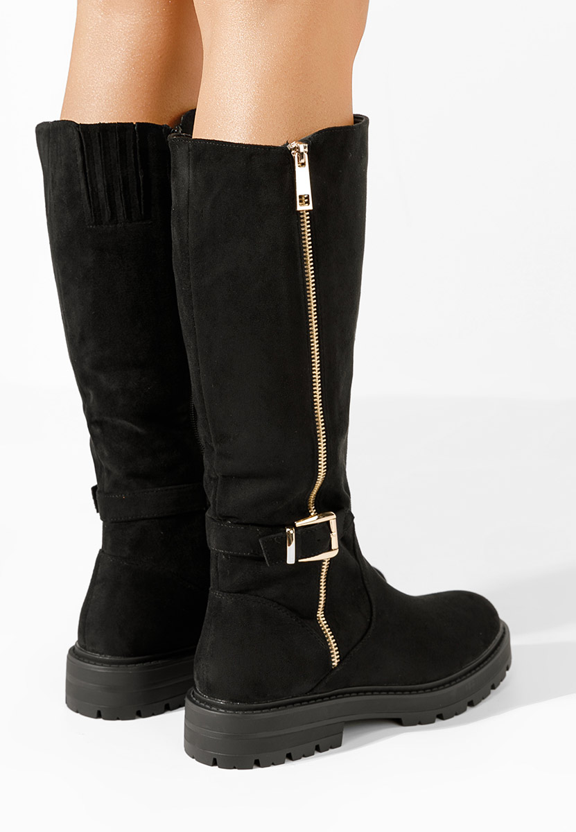 Bottes plates femme noires Maleen