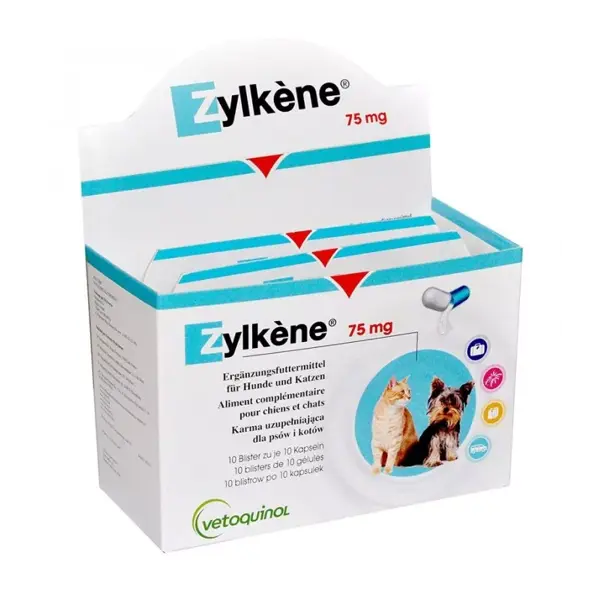 Vetoquinol Zylkene para Cães e Gatos 75mg 100 cápsulas