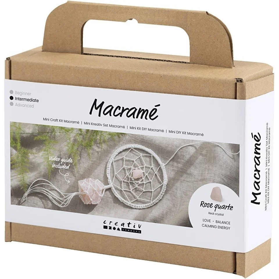 Mini DIY Kit - Macramé - Drømmefanger m/ Rosenkvarts Krystal