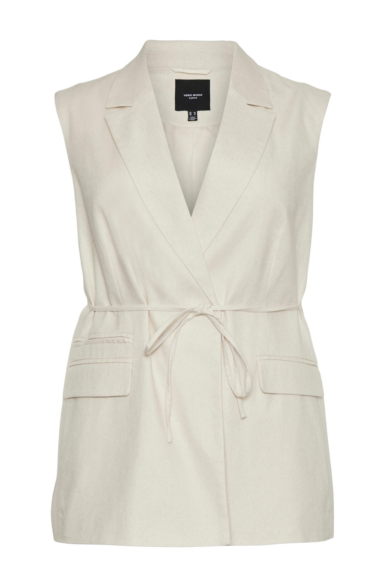 Colete de linho plus size - Cinza