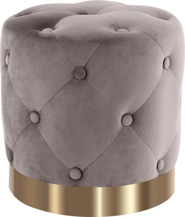 Kayoom Sitzhocker »Hocker Piano 225,  in dekorativem Design, mit weichem Velvet-Bezug« 1 Stk. tlg. rund, glamourös, hochwertig, gesteppt, mit eingelassenen Dekoknöpfen
