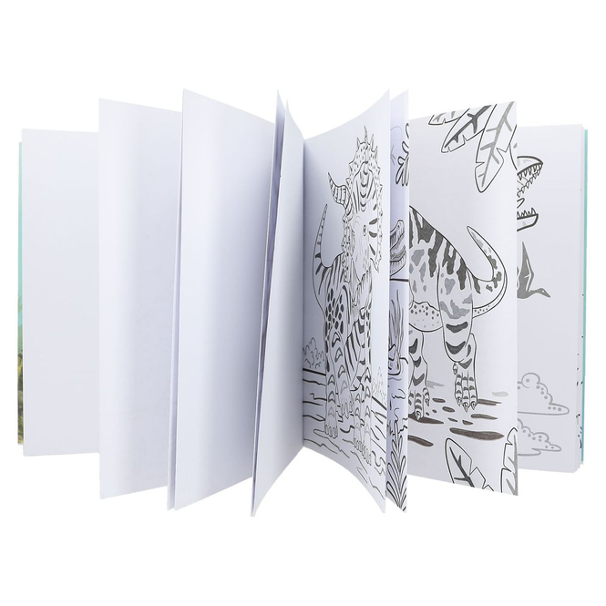 Dino World - Watercolour Book - Malbuch mit Pinsel