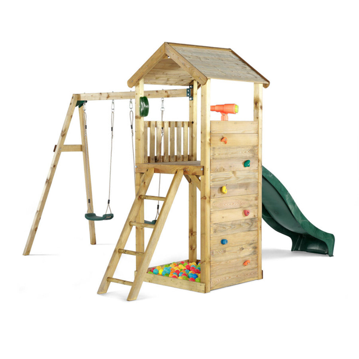 Authentic Sports & Toys Authentic Sports Plum Holz Aussichtsturm mit Doppelschaukel