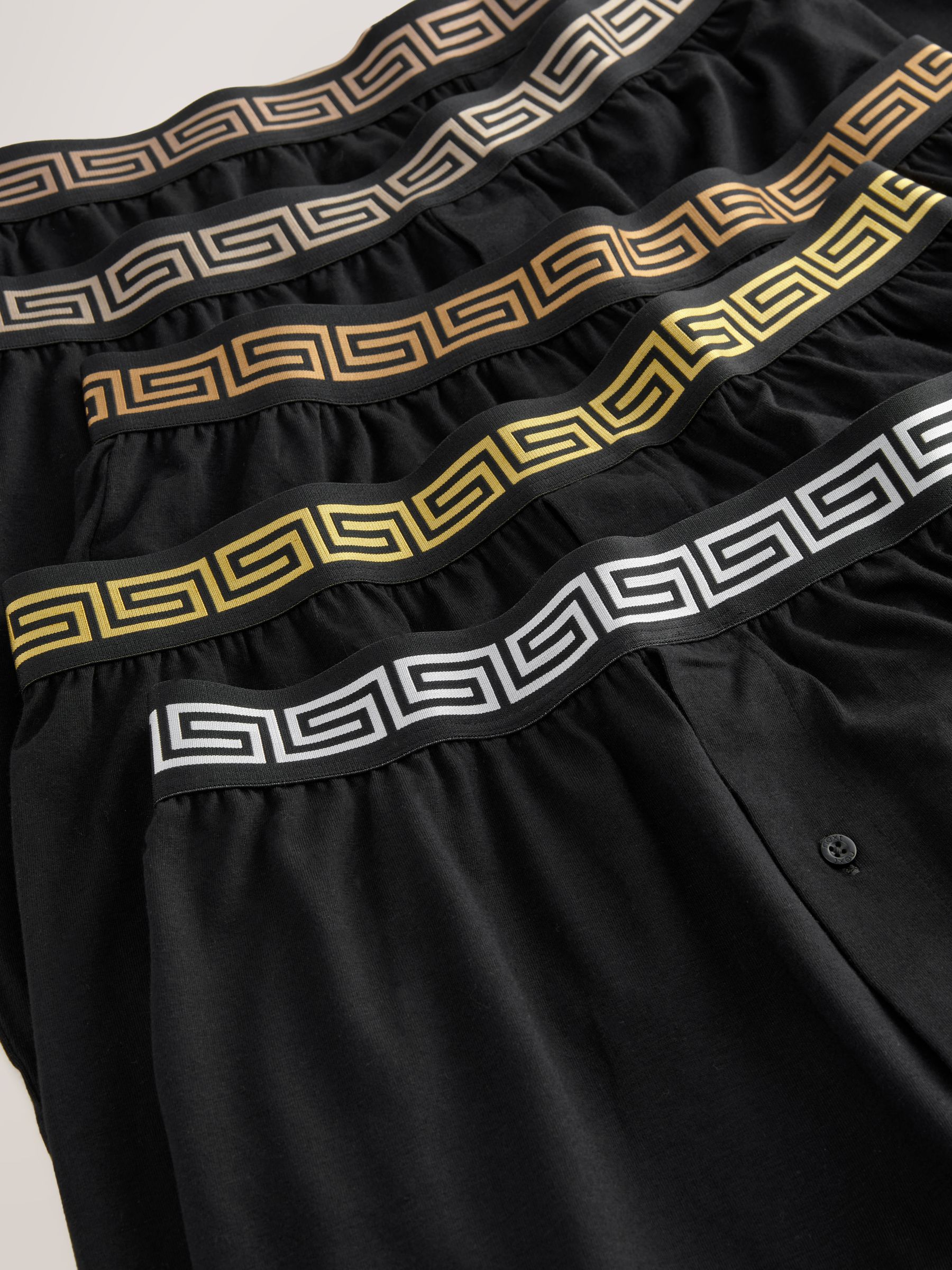 Zwart metallic tailleband - Verpakking van 5 - Ruimvallende Boxers