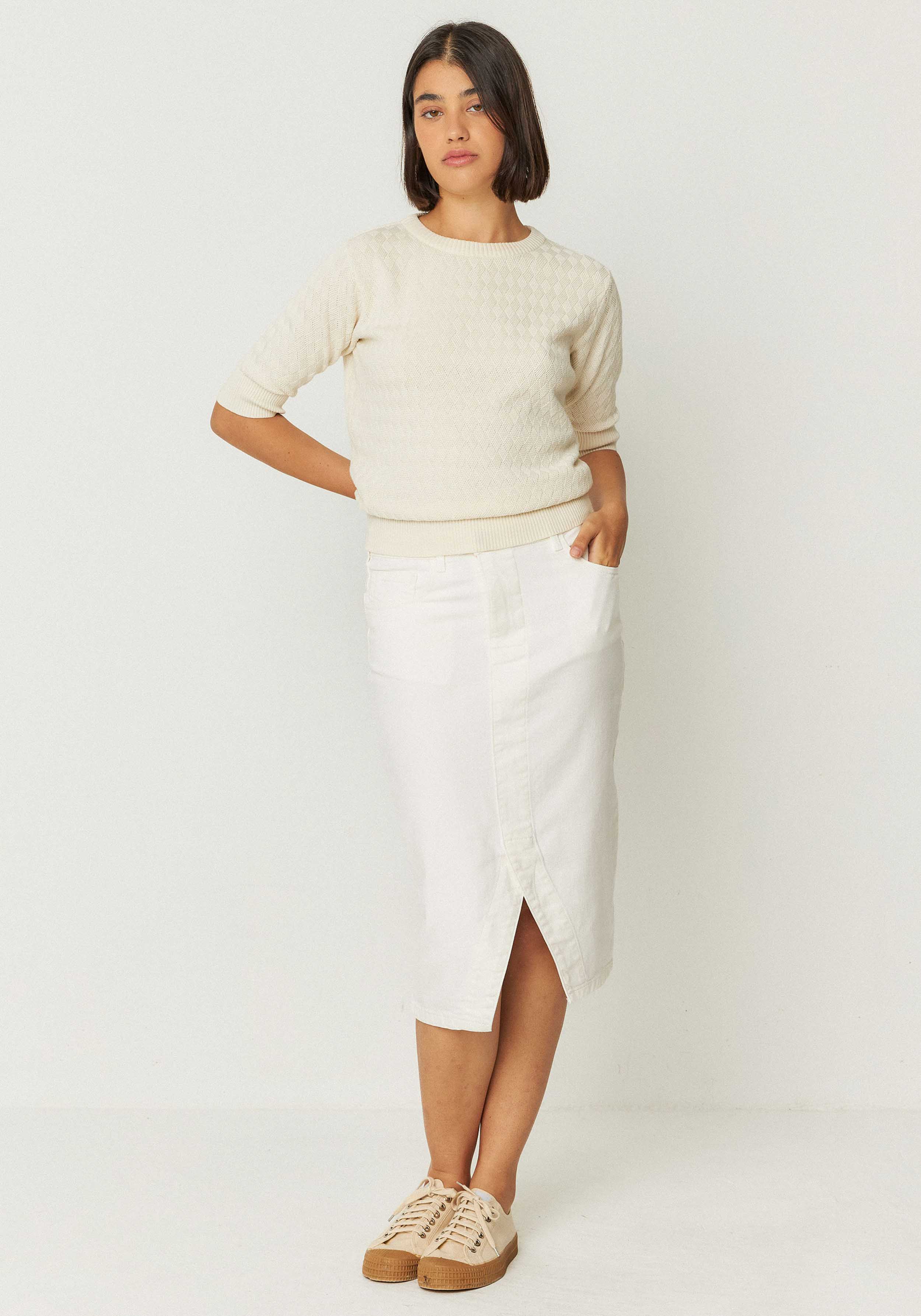 SKFK Kurzarmpullover Muike Cream