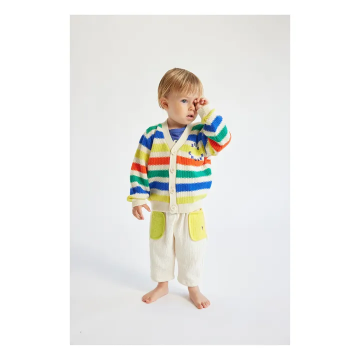 Bobo Choses Cardigan Coton Bio Rayé | Ecru