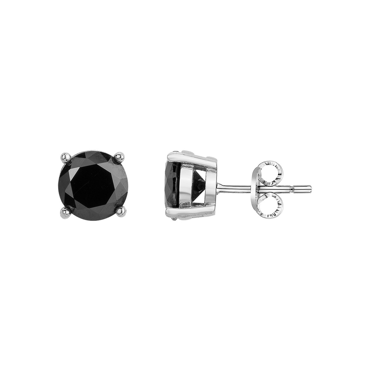 Boucles d'oreilles puces Ryo en Acier 316L avec oxyde de zirconium noir