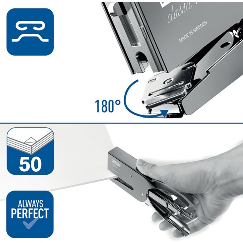 Agrafeuse pince Rapid K1+ Classic - agrafes 26/6 et 26/8 - capacité de 50 feuilles