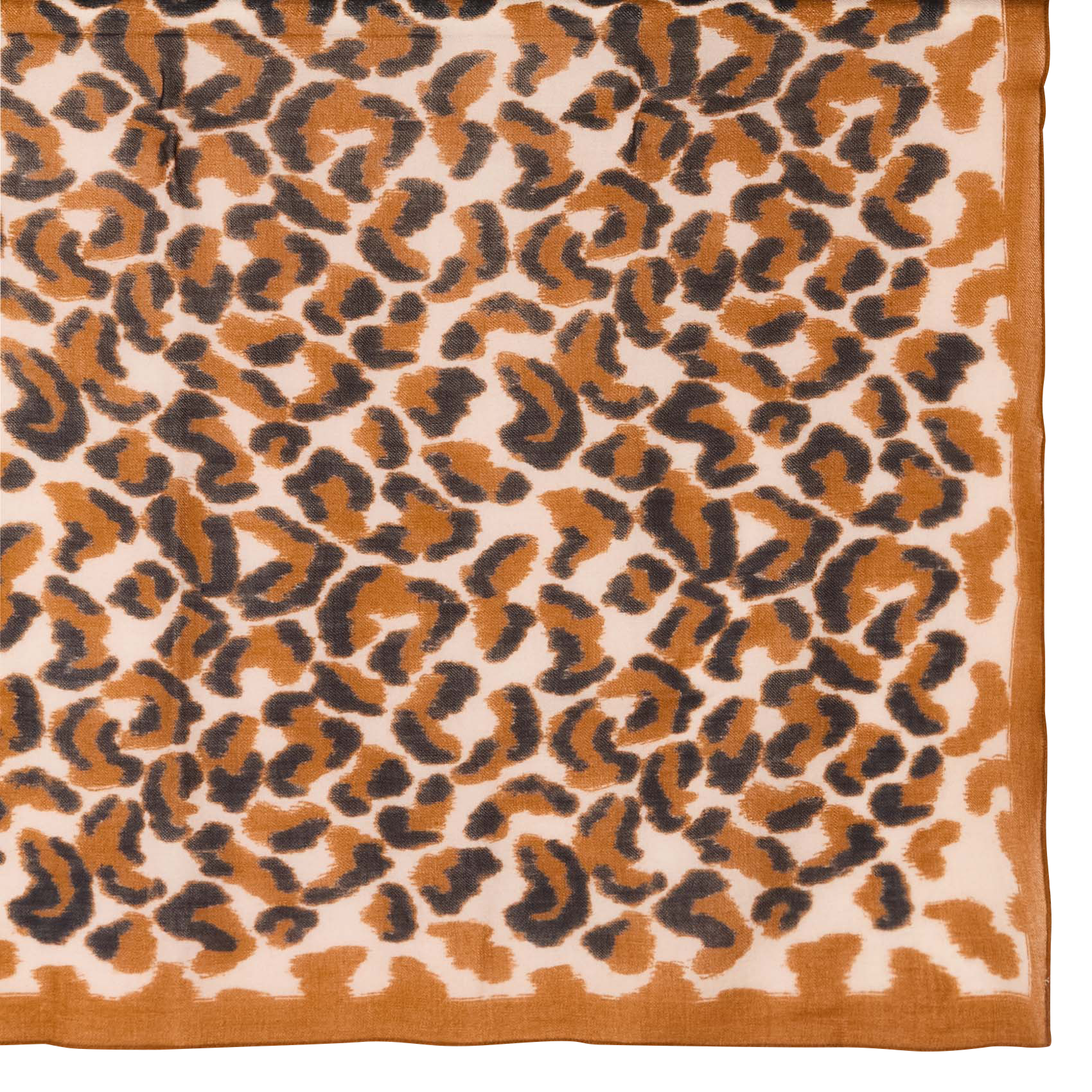 Foulard imprimé en laine | Marron