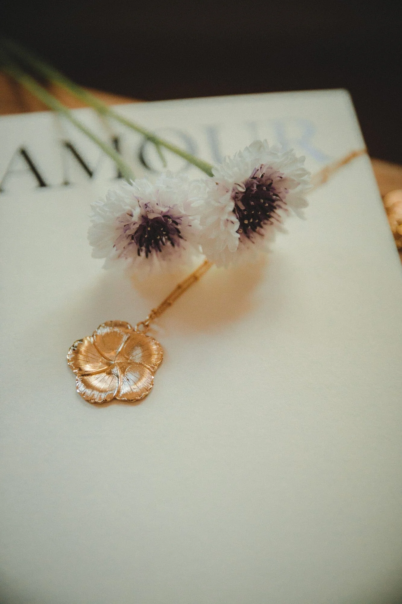 HÉLIOS - Collier fleur plaqué argent | Doré