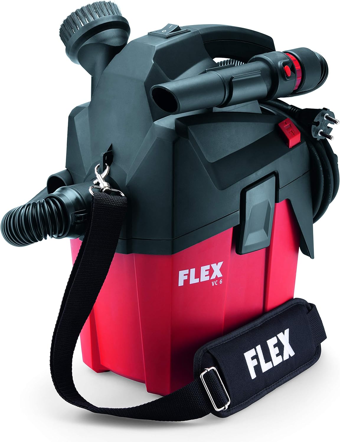 Flex Werkstattsauger VC 6 L MC (1200 Watt, kompakter Trockensauger mit Tragegurt, Behälter 6 l, Sauger inkl. Zubehör) 481513