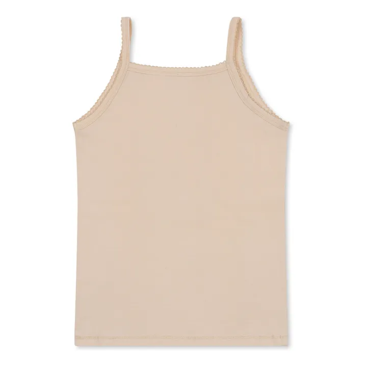 Konges Sløjd Lot 2 Débardeurs Coton Bio Cerises | Beige