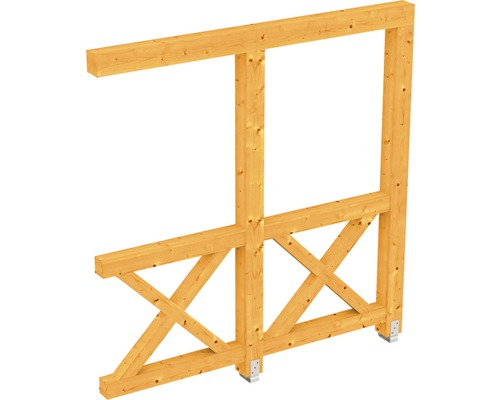 Zijpaneel Andreaskruis SKAN HOLZ 205x210 cm licht eiken