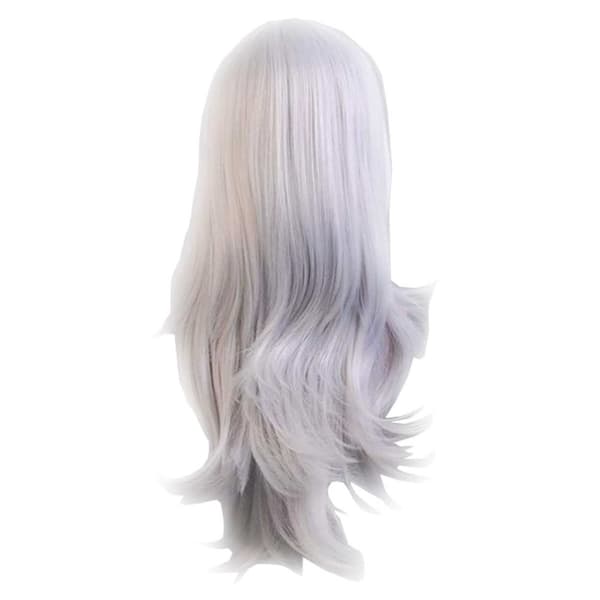 Sølv hvit parykk 70 cm cosplay antrekk