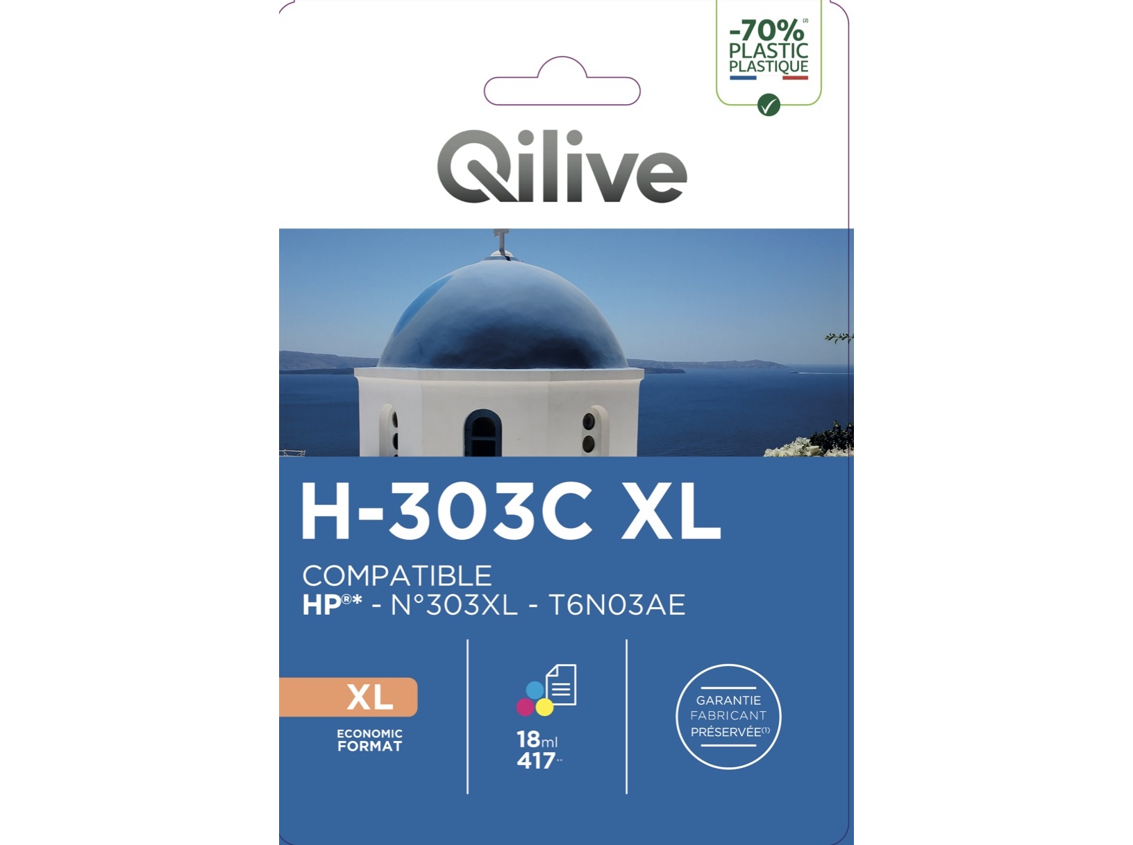 TINTEIRO COMPATIVEL QILIVE HP-303 XL CL 31097 CMY 18ML