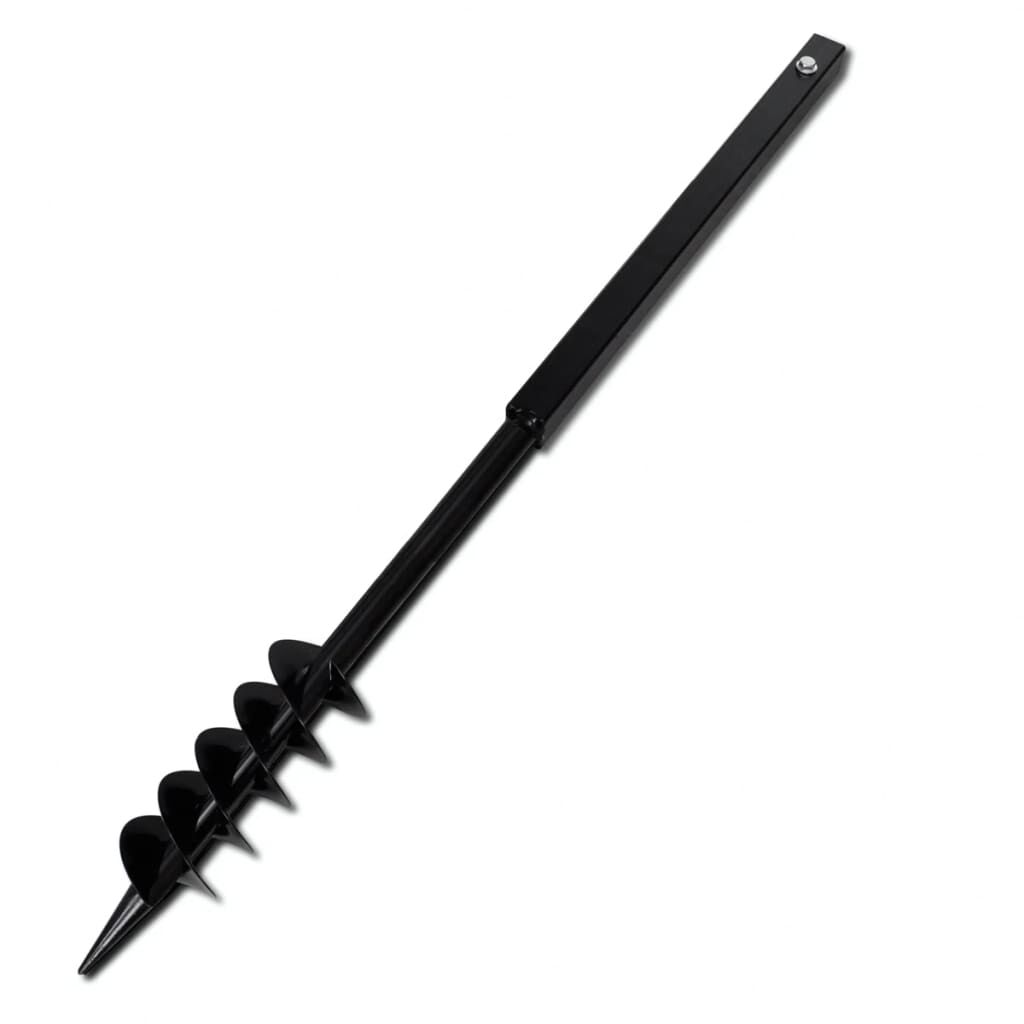 vidaXL Grondboor met handvat, 80 mm, dubbele spiraal, staal, zwart
