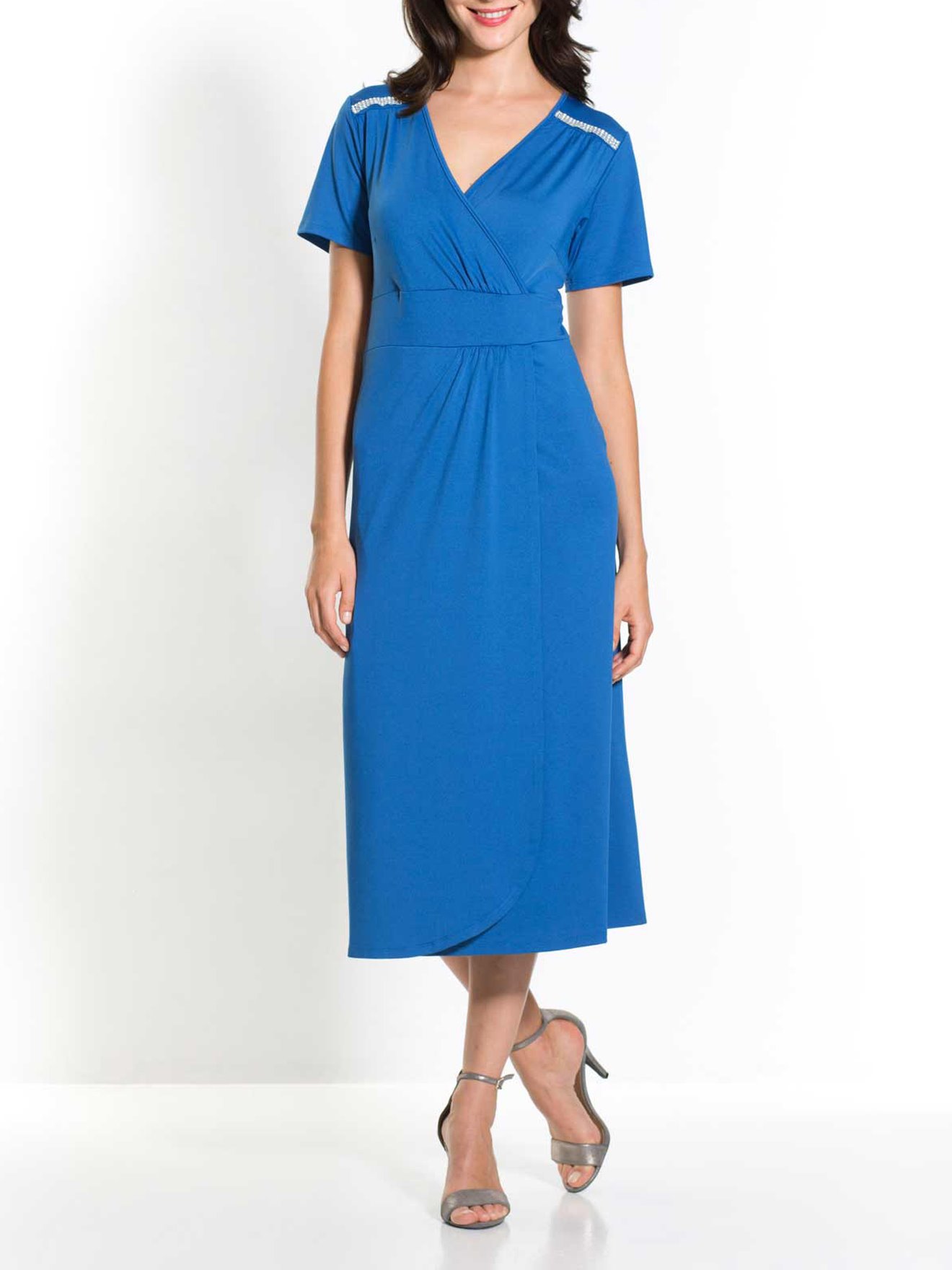 Robe à encolure V croisée
