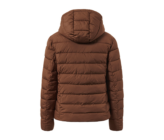 Steppjacke mit Kapuze, cognac