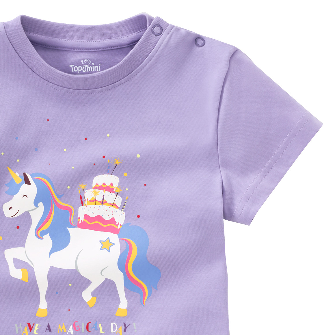 Topomini Baby T-Shirt mit Geburtstags-Motiv helllila