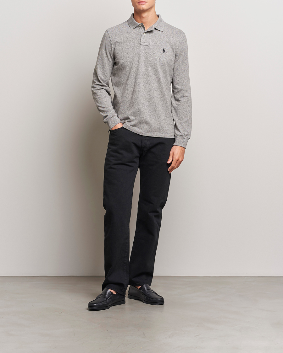 Polo Ralph Lauren Custom Slim Fit Long Sleeve Polo Canterbury Heather