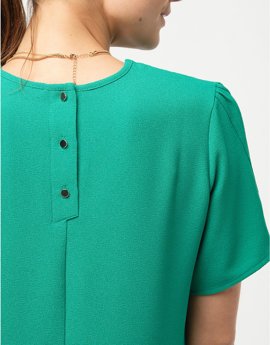 Robe chic crêpe vert
