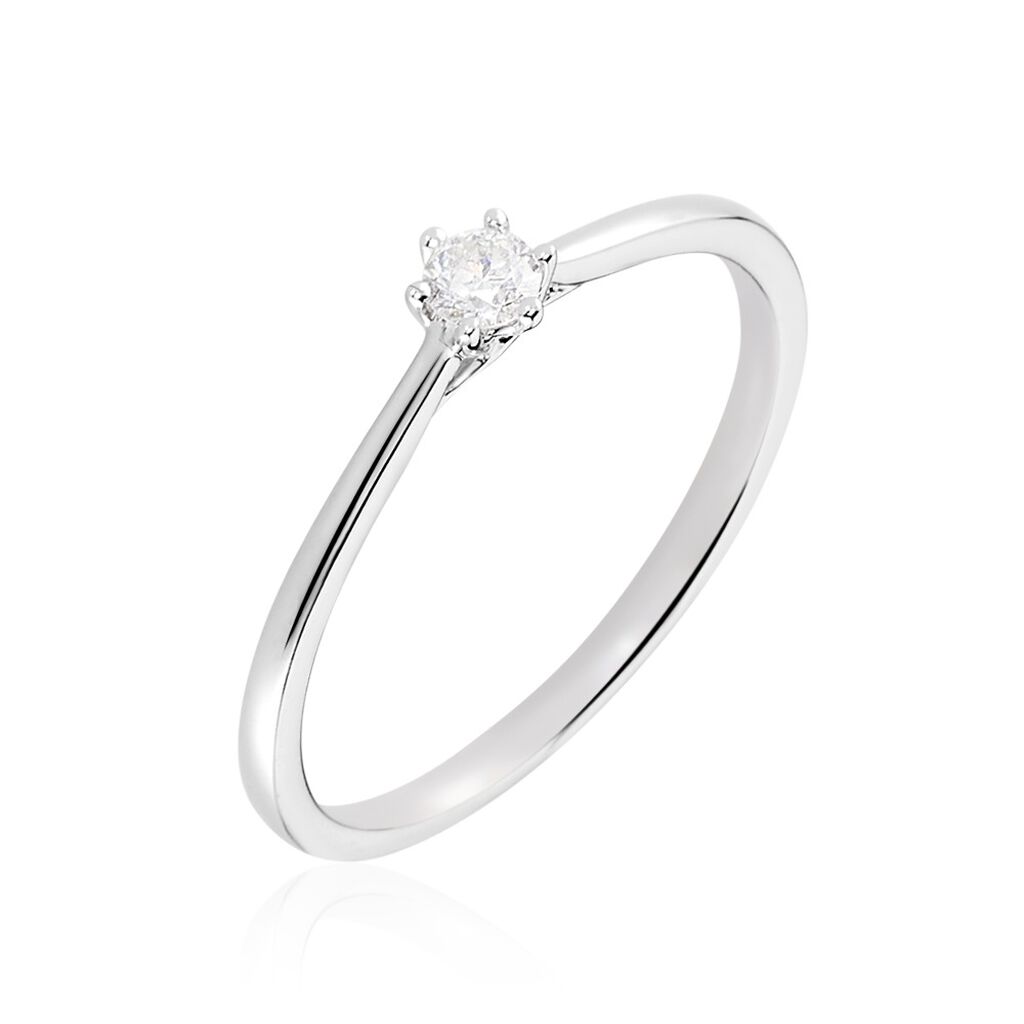 Bague Solitaire Athena Or Blanc Diamant