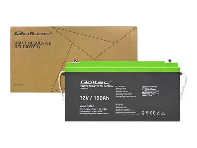Qoltec - UPS-batteri - 12 V, 41,8 kg - gele - 150 Ah