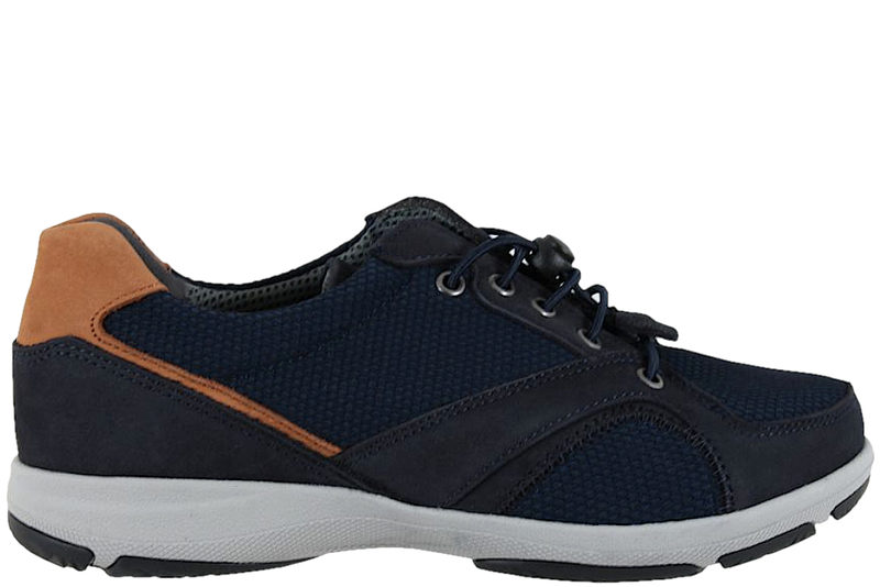 NEW FEET SKO I BLÅ NUBUCK OG TEKSTIL