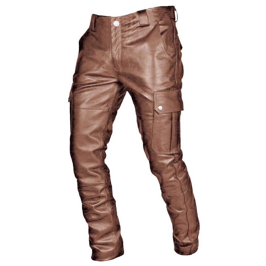 Fireon - Skinny cargobroek van imitatieleer