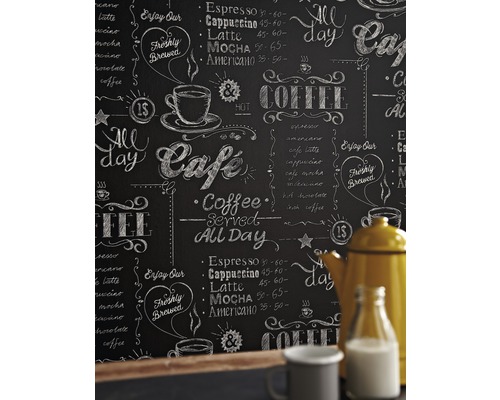 Vliesbehang 32-993 Modern Living Coffee Shop zwart