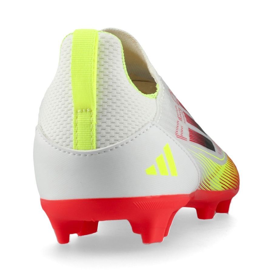 adidas F50 League Laceless FG/AG Pure Victory - Blanc/Noir/Jaune Enfant