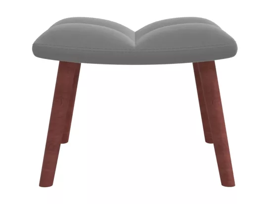 Chaise de relaxation avec repose-pied Gris clair Velours