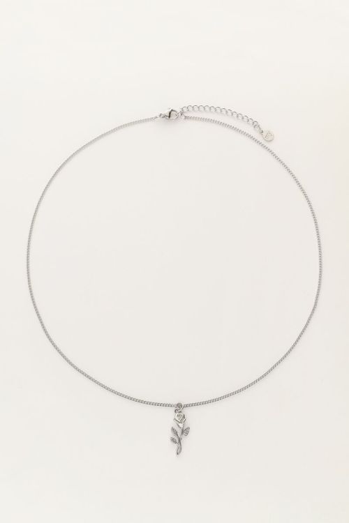 Vintage ketting met platte roos
