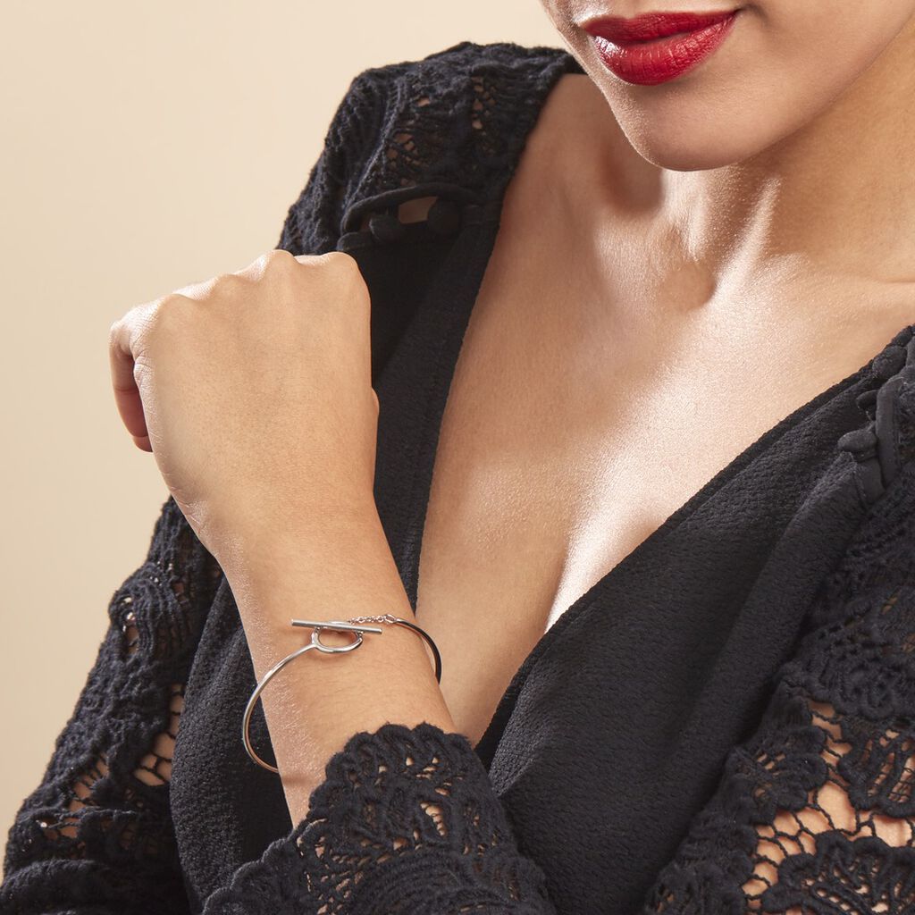 Bracelet Jonc Marie-capucine Argent Blanc