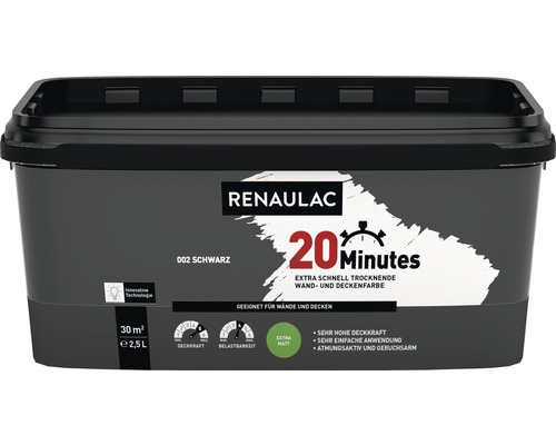 RENAULAC Muurverf Mat Zwart 2,5 L