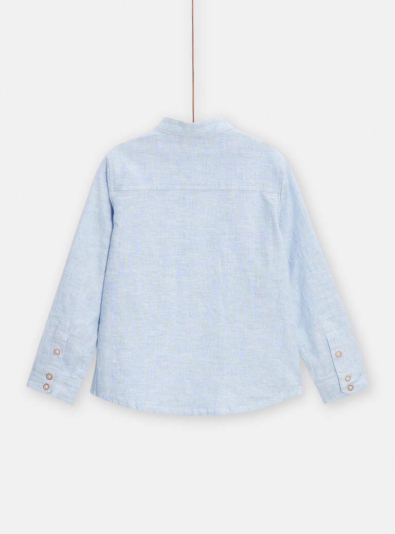 Chemise à rayures bleues et blanches pour garçon