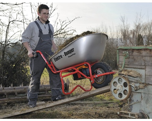 PowerPac Bouwkruiwagen, Tuinkruiwagen, Metalen kruiwagen, Steenkruiwagen, Diepe kruiwagen, Transportkruiwagen, 115 liter