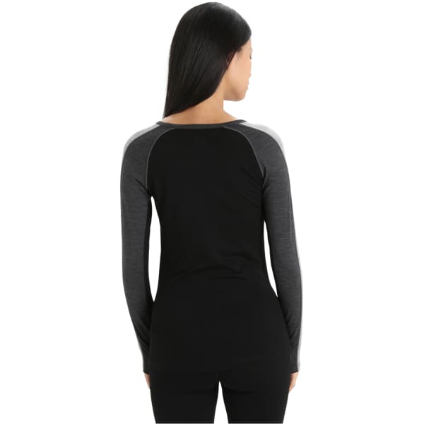 T-shirt thermique ICEBREAKER W MERINO ZONEKNIT 200 LS CREWE JET JET HTHR/BLK/METRO H/CB