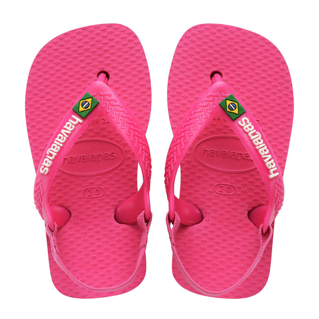 Havaianas Baby Brasil Logo IIteenslippers met hielbandje roze