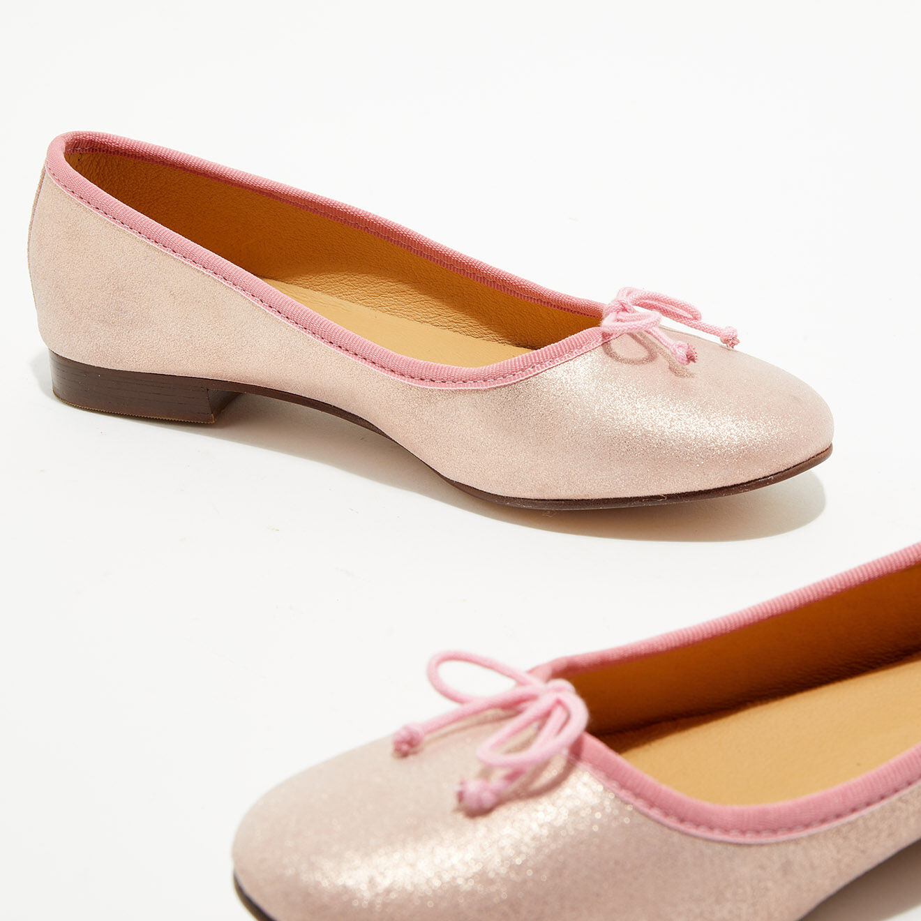 Quartier Latin Ballerines en Cuir irisé Jeanne roses