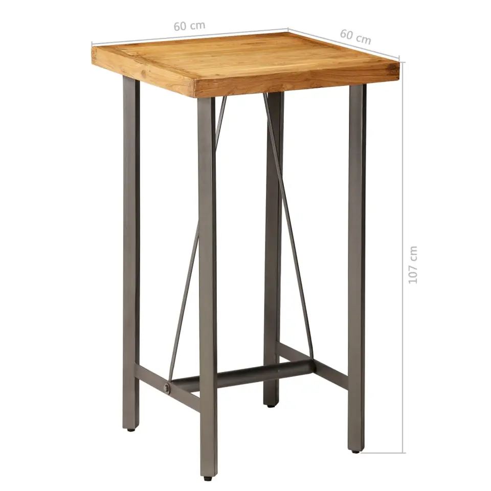 vidaXL - Bartafel - Bruin - Hout - 60 x 60 x 107 cm