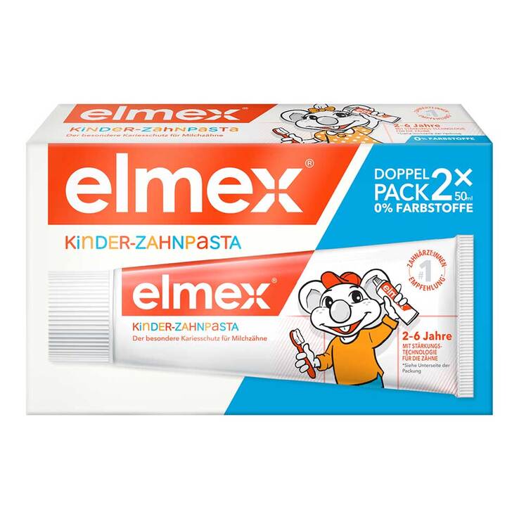 Elmex Kinderzahnpasta 2 - 6 Jahre Duo Pack, 2X50 ml