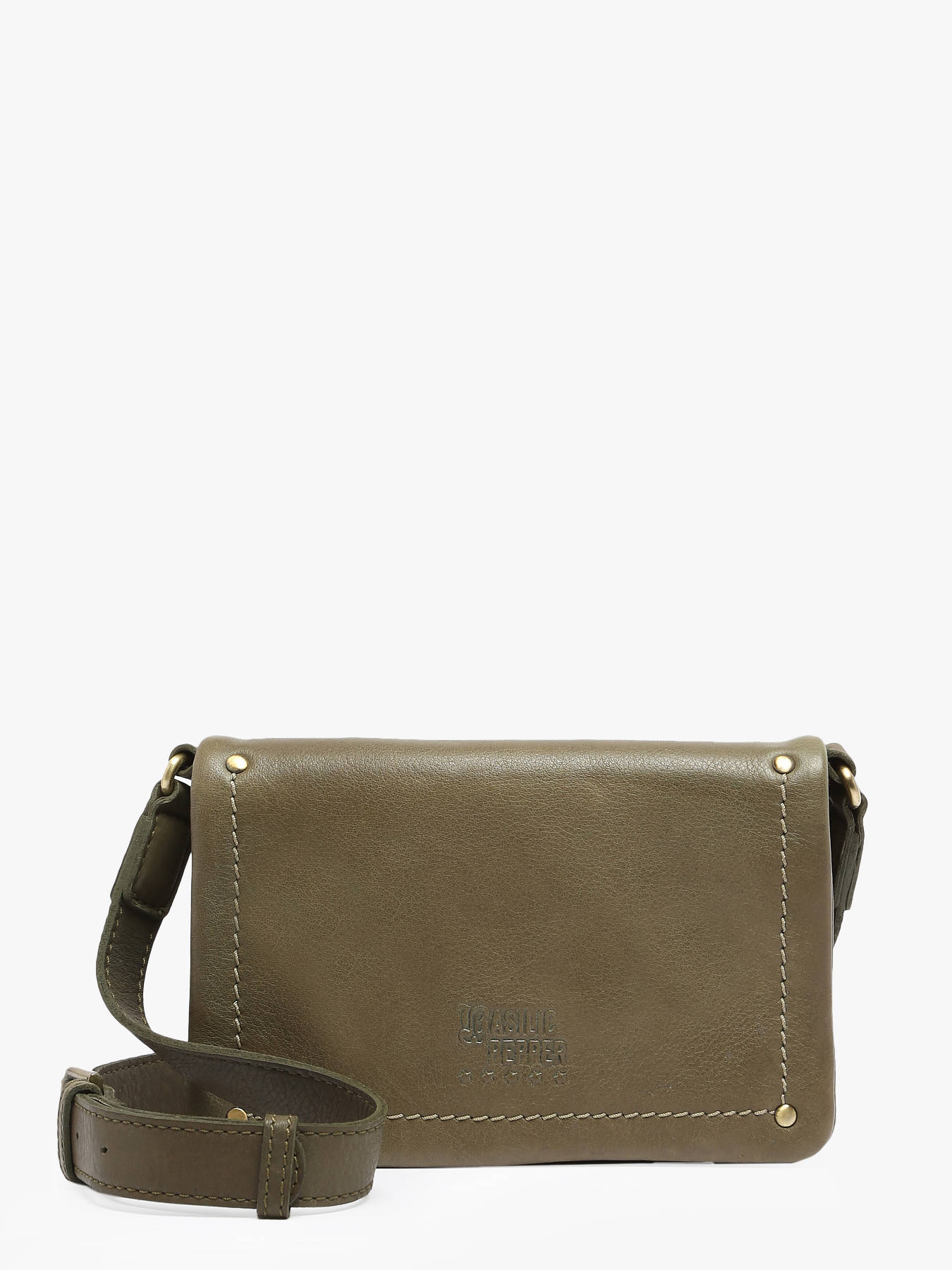 Sac bandoulire Boston cuir BASILIC PEPPER
