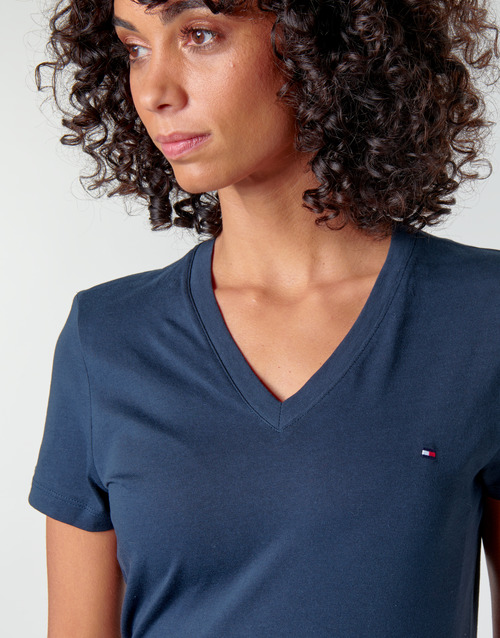 Tommy Hilfiger - HERITAGE V-NECK TEE - Marine