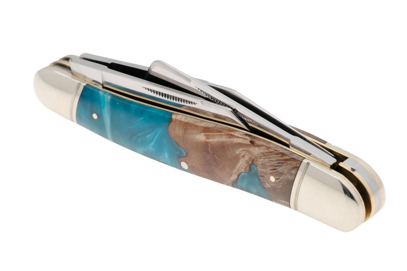 Rough Ryder Texas Stockman RR2653, Satin 440, Pandora Swirl Wood Resin, zakmes