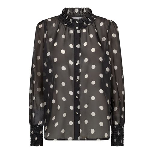 Co'Couture DrewCC Dot Skjorte, Black Offwhite, M