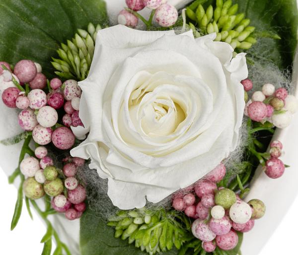 Dehner Keramik-Herz mit Longlife-Rose Cleo,