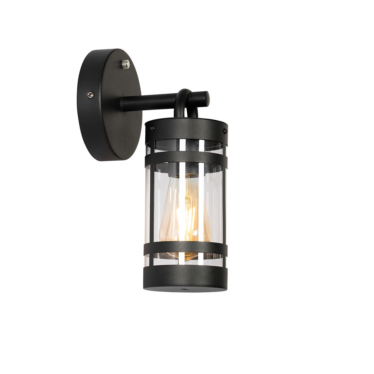 Buiten wandlamp zwart IP44 met schemersensor - Ruben